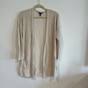 Eileen Fisher light weight off white cardigan sz large